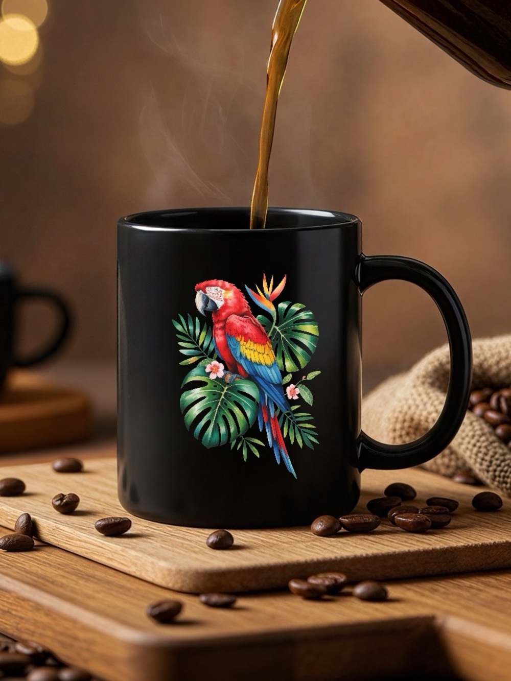 Peacock Toucan or Macaw Bag or Mug Fun Custom made New Pick one or bunlle